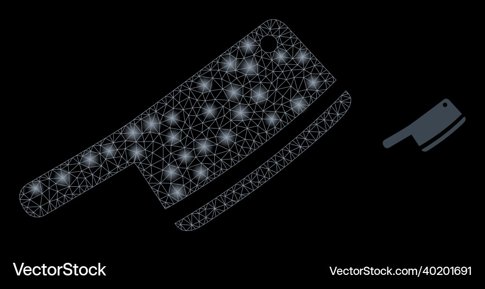 Mesh net butchery blade with shiny wire Mesh net butchery blade with shiny wire vector image