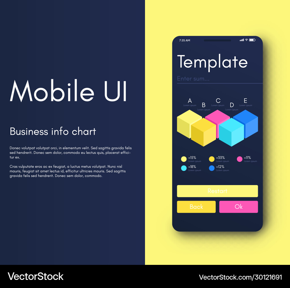 Mobile application interface ui design Vector Image