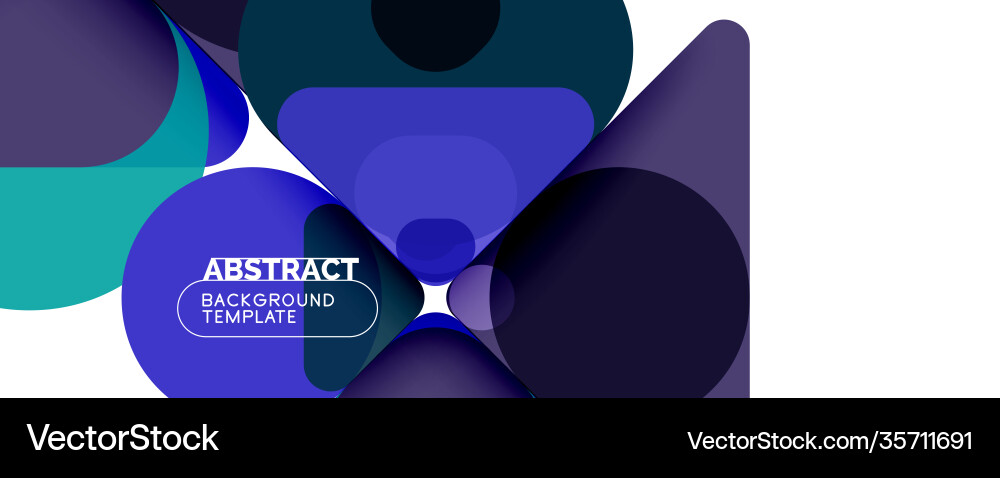 Modern geometric round shapes and dynamic lines vector image