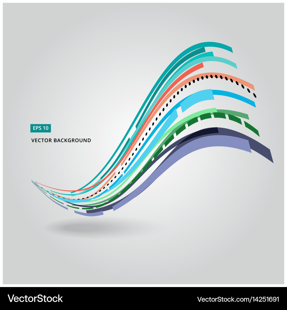 Multi-color curve line abstraction Vector Image