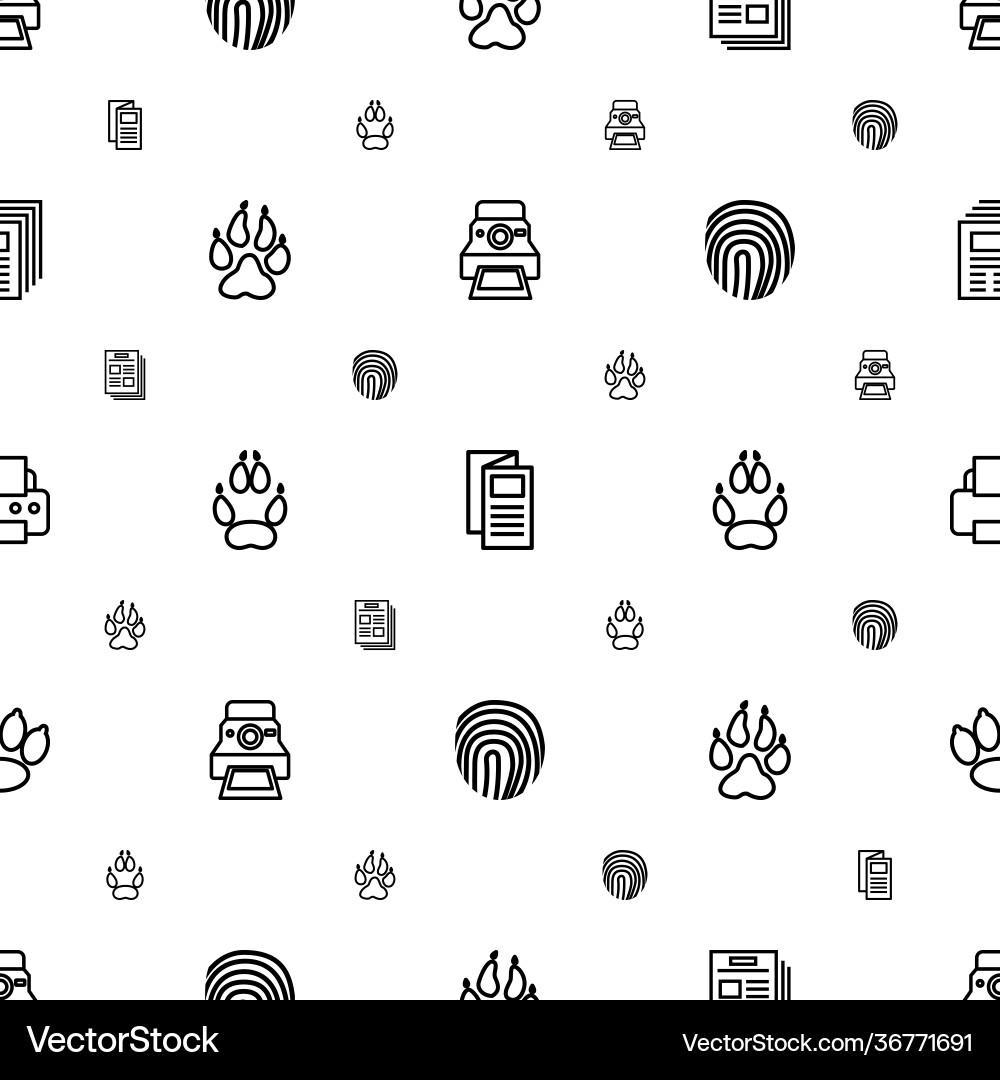 Print icons pattern seamless white background vector image