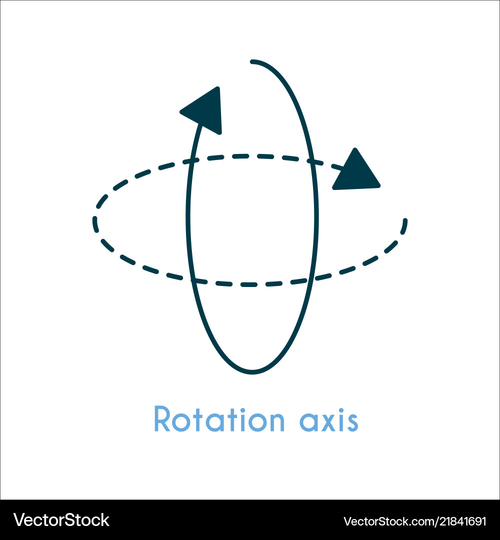 Rotation Axis Icon - Circular Arrows vector image