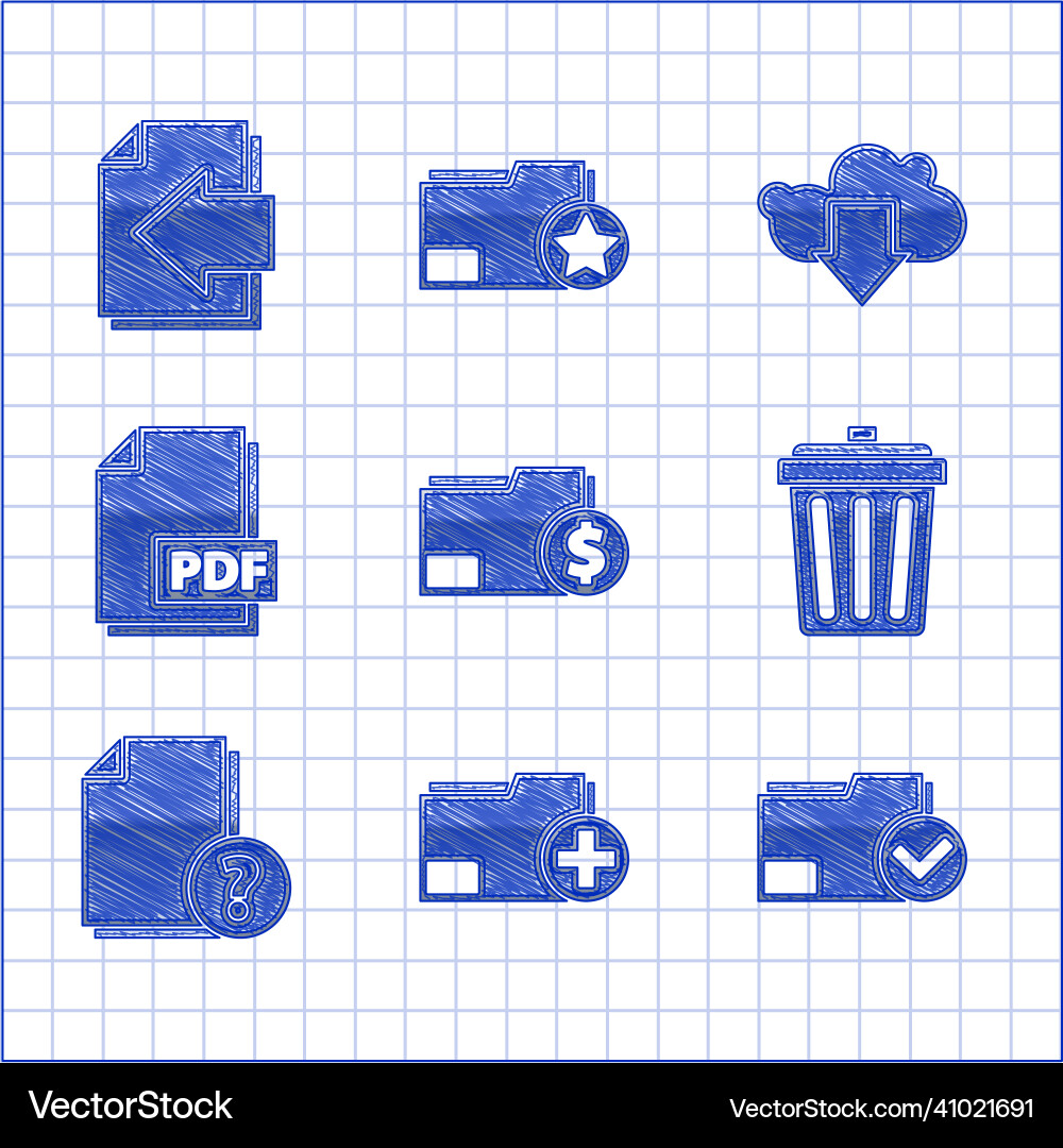 Set finance document folder add new Set finance document folder add new vector image