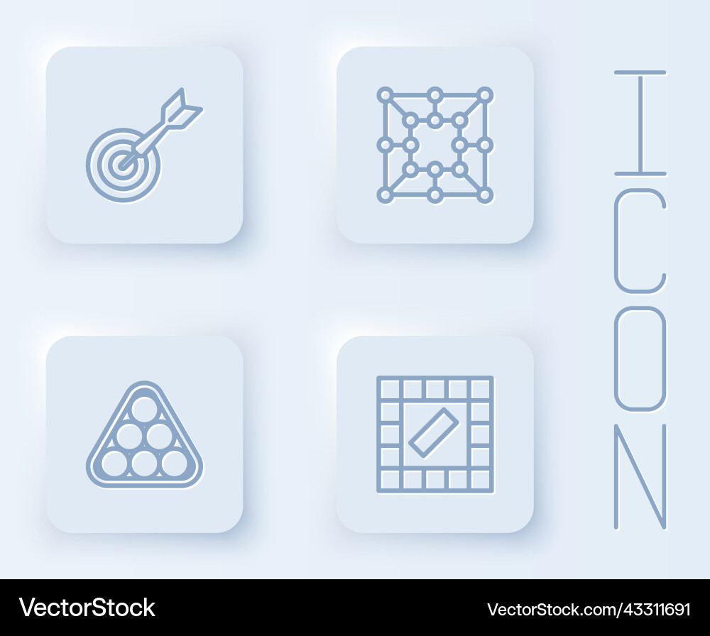 Set line classic dart board and arrow game Set line classic dart board and arrow game vector image