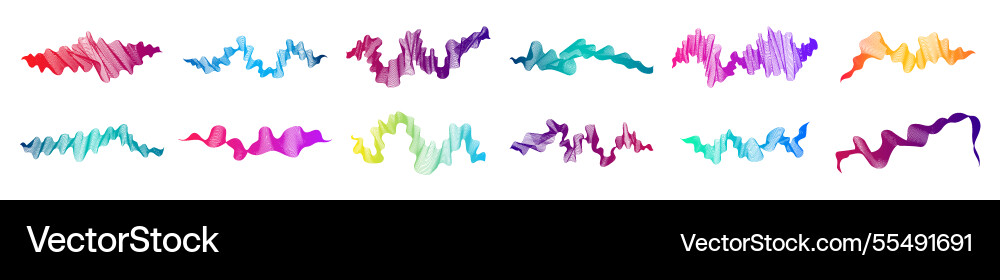 Set of abstract backdrops with multicolor waves Set of abstract backdrops with multicolor waves vector image