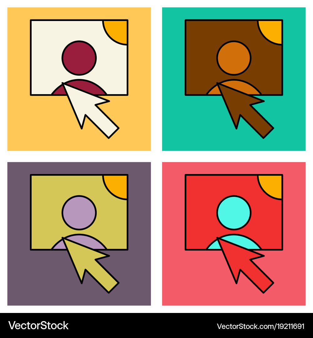 Set of web design elements picture mouse arrow vector image