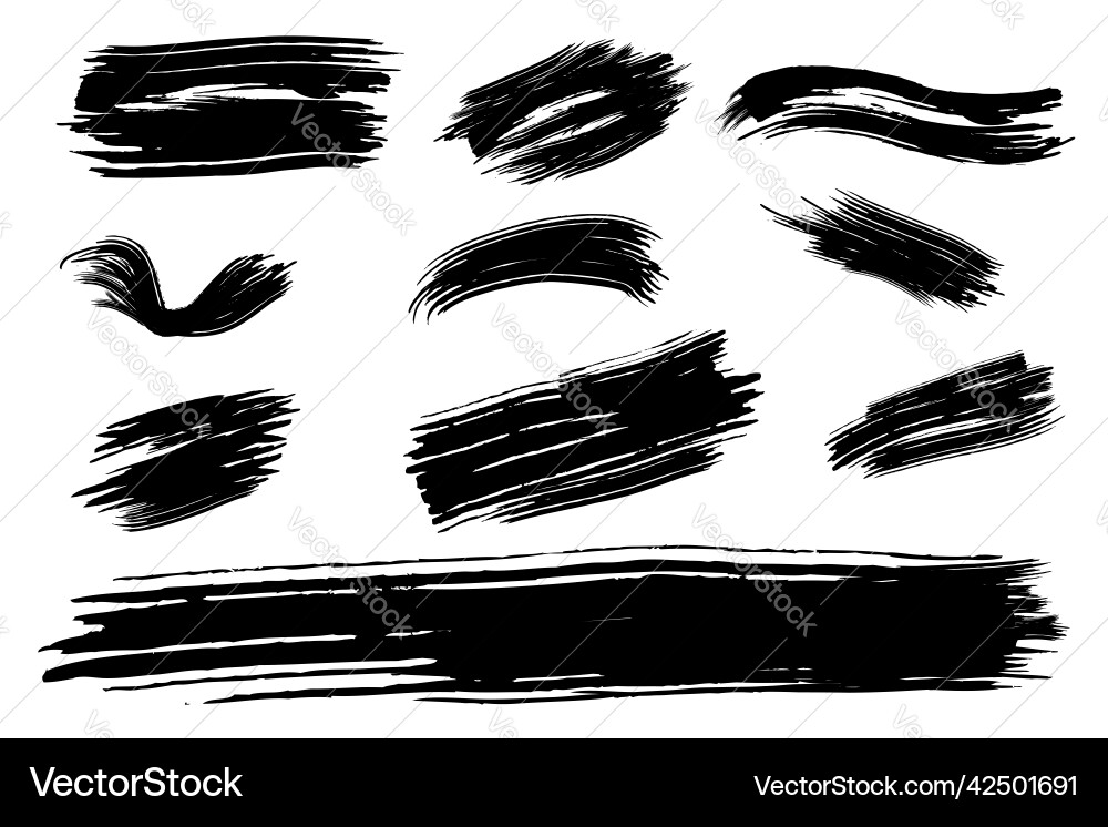 Simple set 10 big mark line scribble isolated Vector Image