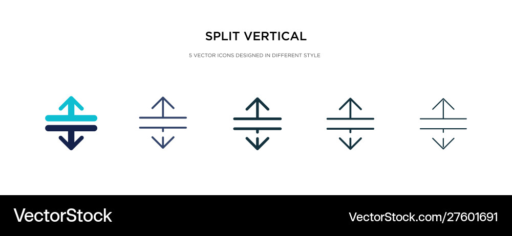 Split vertical icon in different style two Vector Image