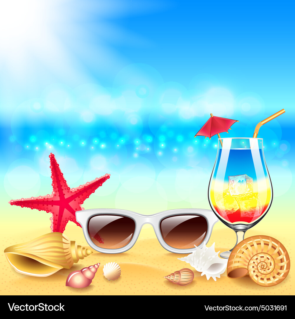 Summer holidays beach background Royalty Free Vector Image