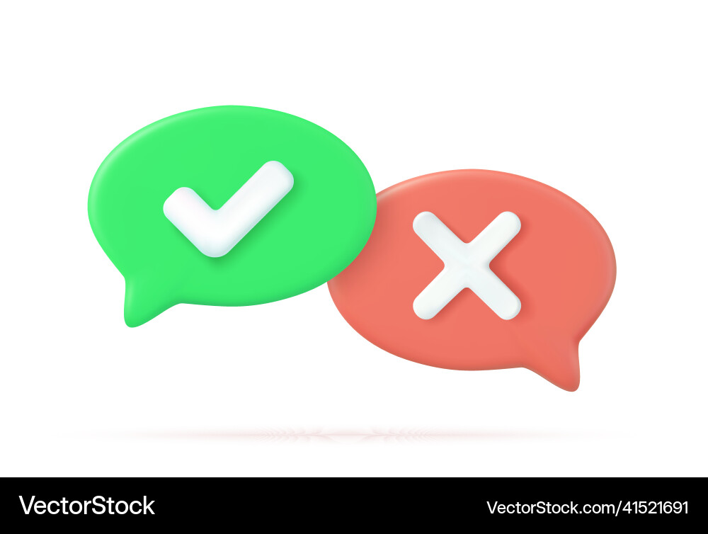 Tick check mark and cross symbols Tick check mark and cross symbols vector image