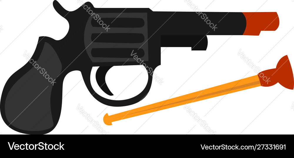 Toy pistol on white background Vector Image