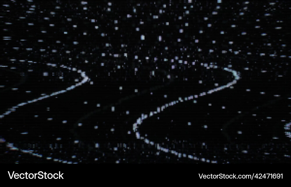 VHS Glitch Texture - Retro Noise Vector Image