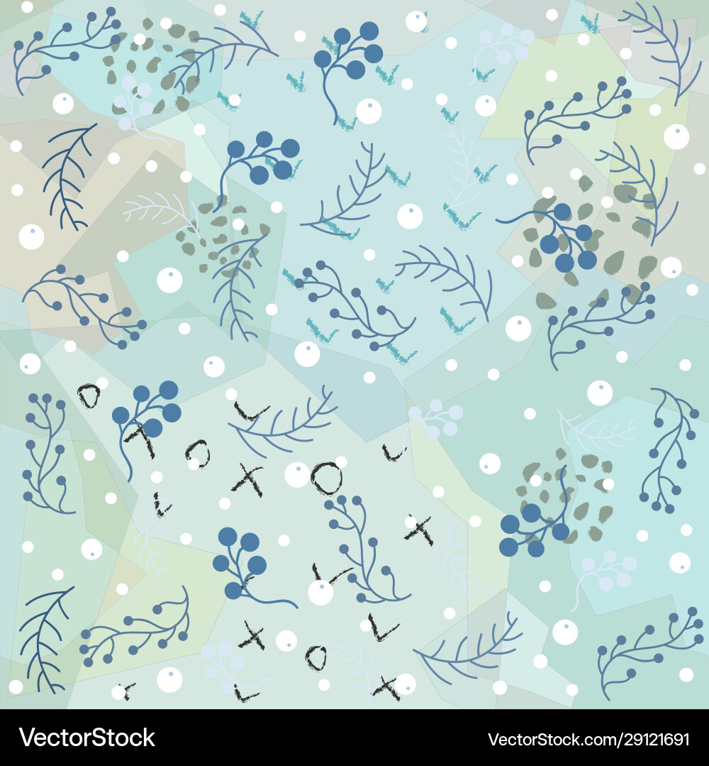 Winter seamless pattern with berries on subtle Winter seamless pattern with berries on subtle vector image