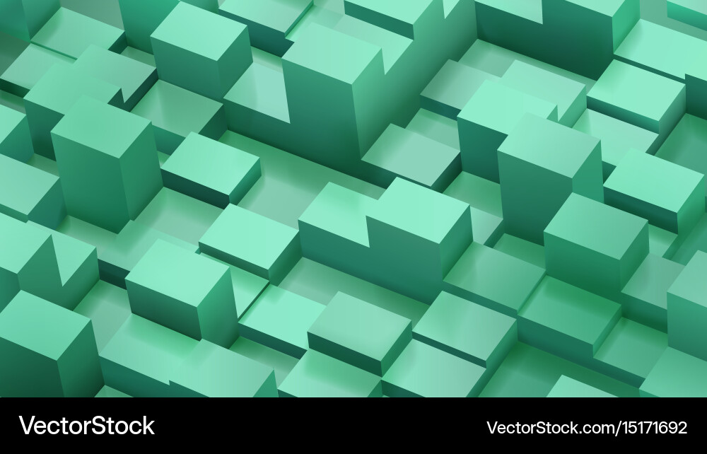 Abstract background of cubes and parallelepipeds vector image