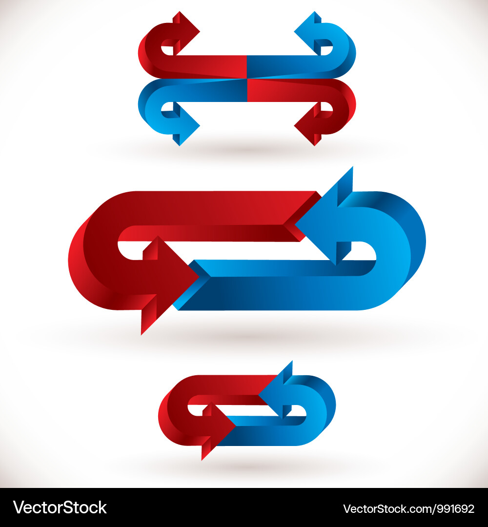 Arrow symbols 3d set Vector Image