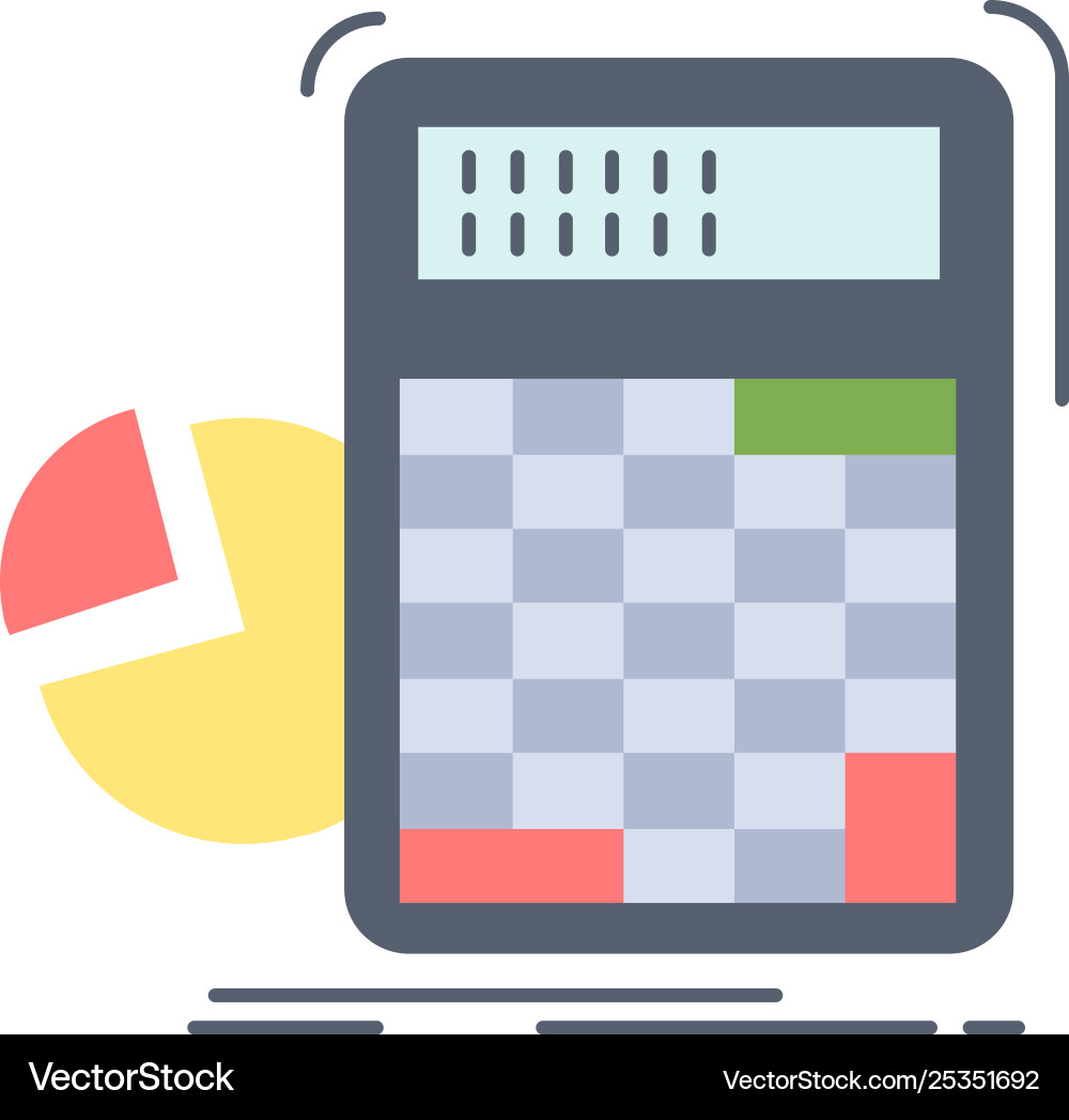 Calculator calculation math progress graph flat Vector Image