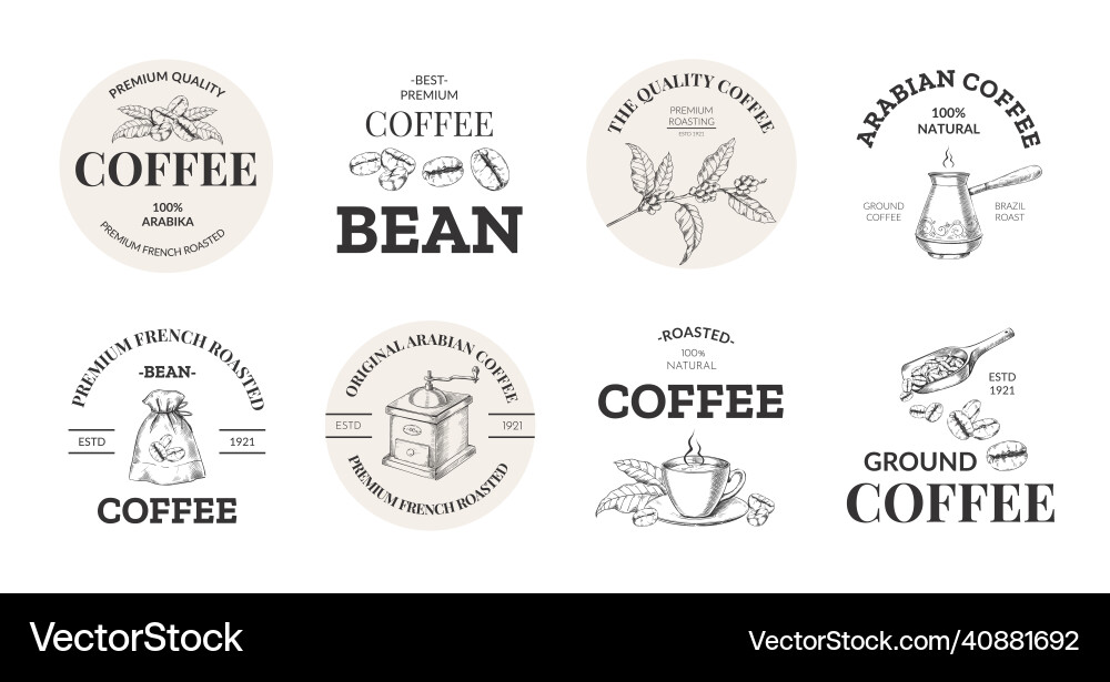 Coffee logo vintage premium arabica label Coffee logo vintage premium arabica label vector image