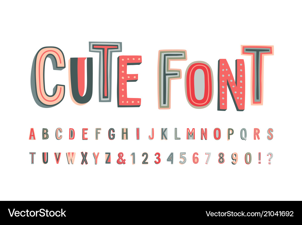 Cute Alphabet Font - Bold & Playful Vector Image