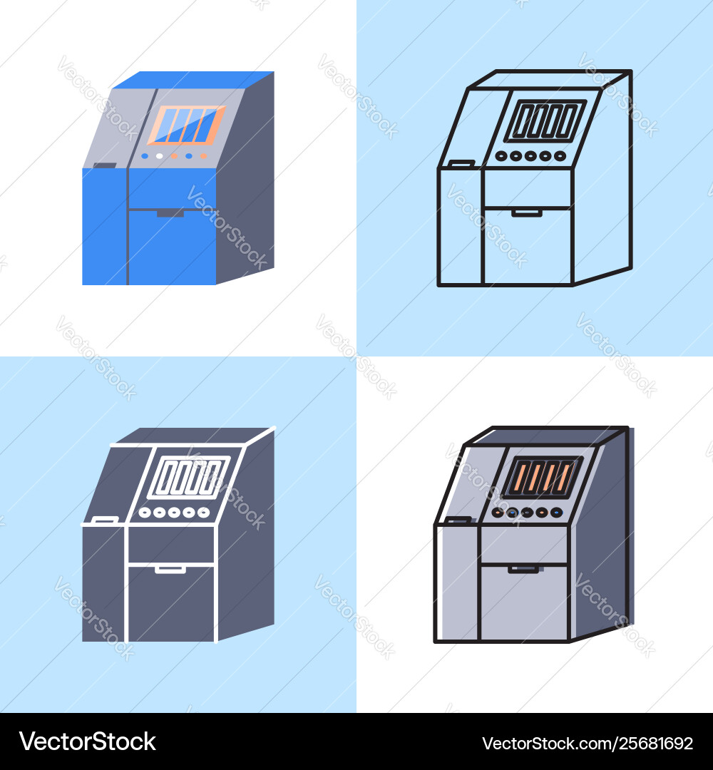 DNA Sequencer Icon Set Vector Image