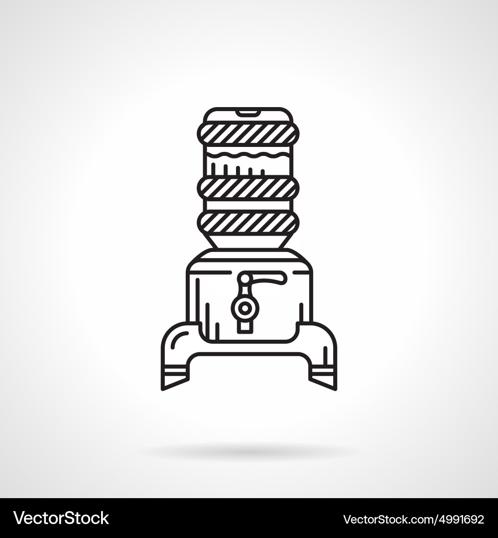 Flat line purified water jug icon Vector Image