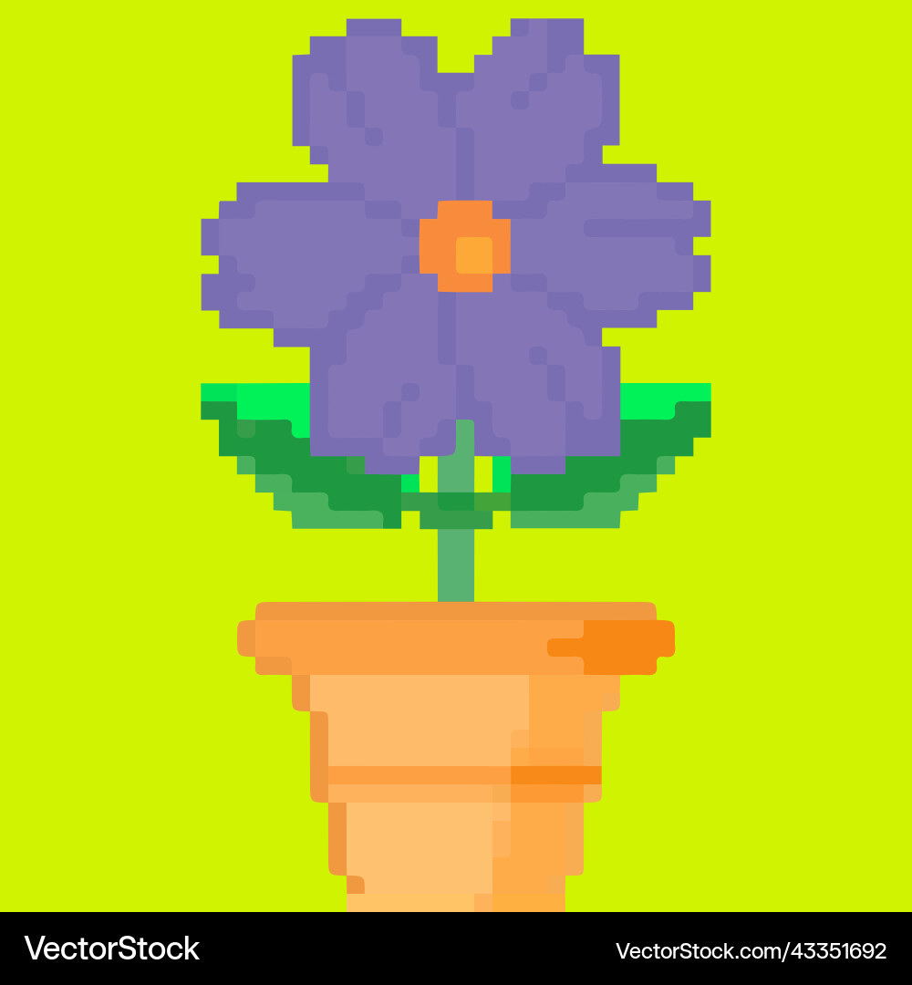 Flower in a pot pixel art and creating your own Vector Image