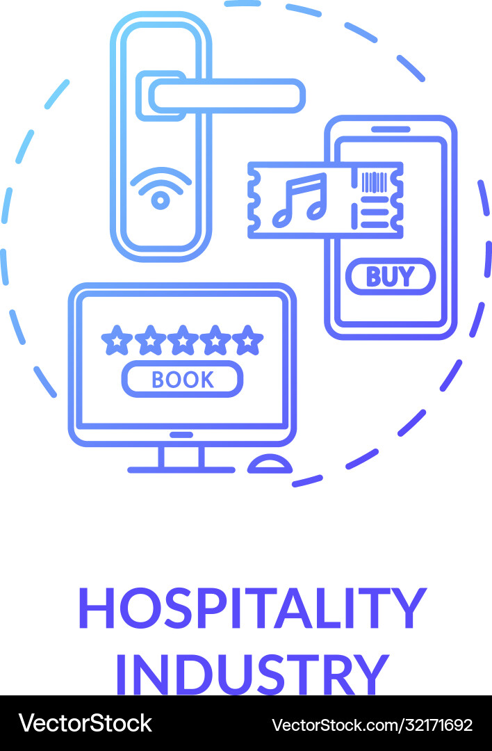 Hospitality industry blue gradient concept icon Hospitality industry blue gradient concept icon vector image