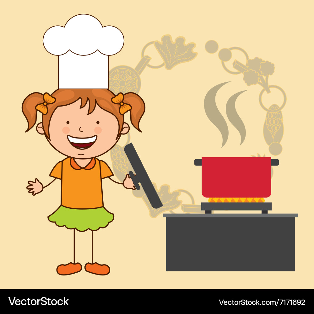 Kids cooking design (7171692) – Royalty-Free Vector | VectorStock, image size:1000x1002