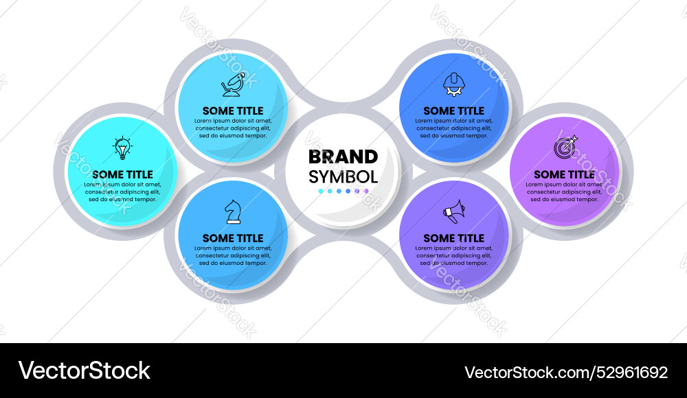Linked Circles Workflow Template vector image