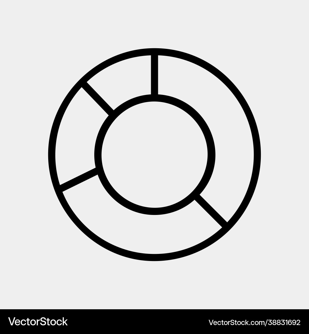 Pie chart icon in line style for any projects Pie chart icon in line style for any projects vector image