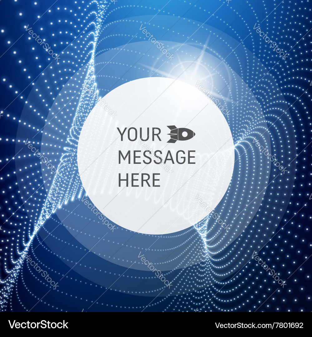 Round frame with place for text 3d grid Vector Image