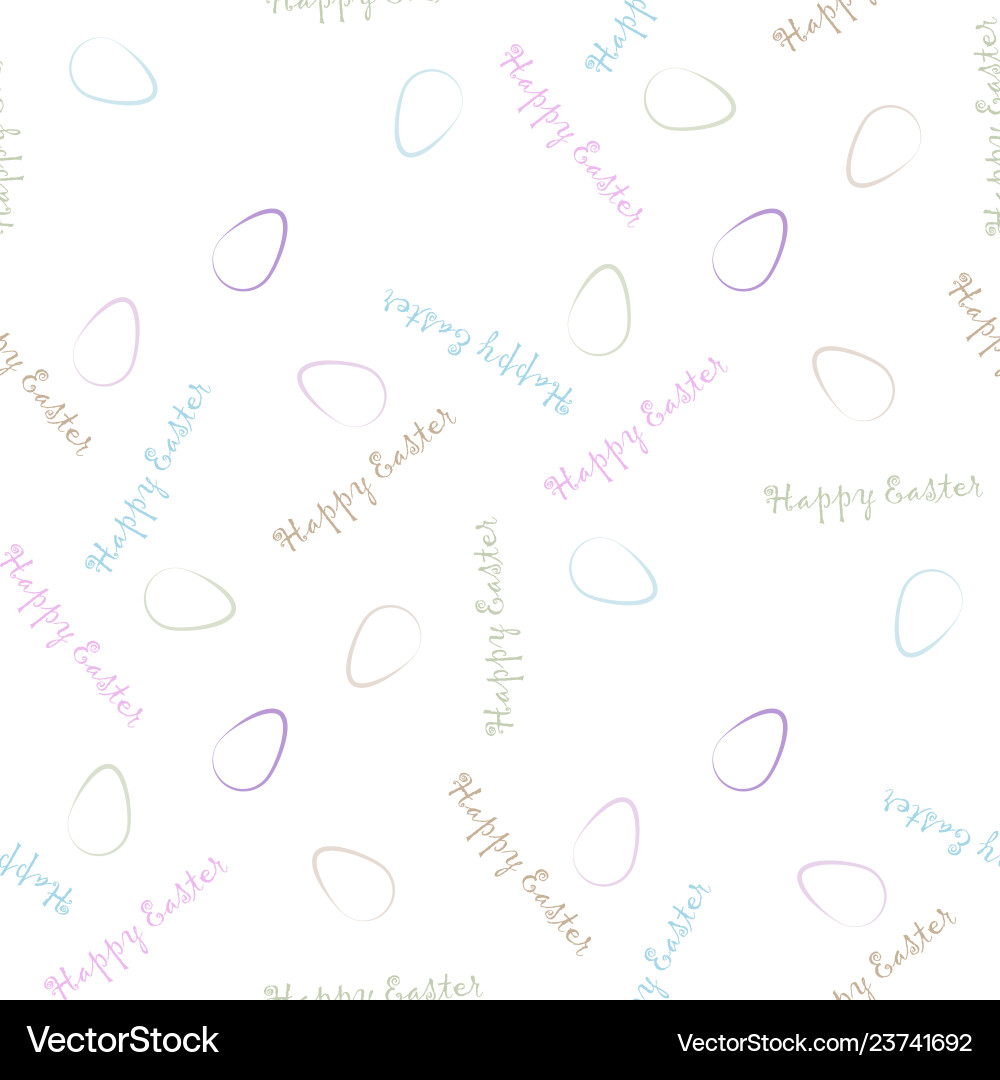 Seamless pattern of color happy easter text vector image