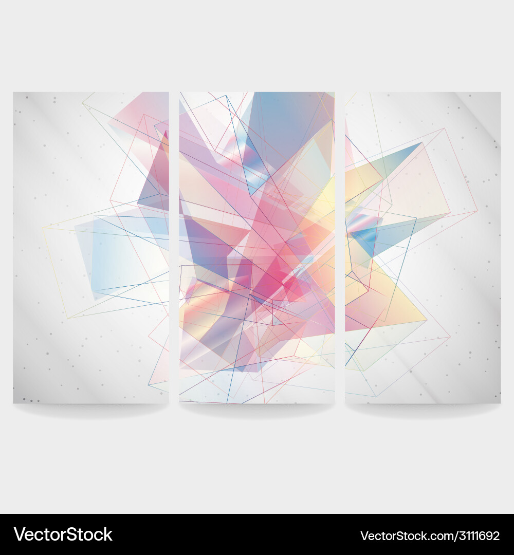 Set of abstract colored backgrounds triangle vector image