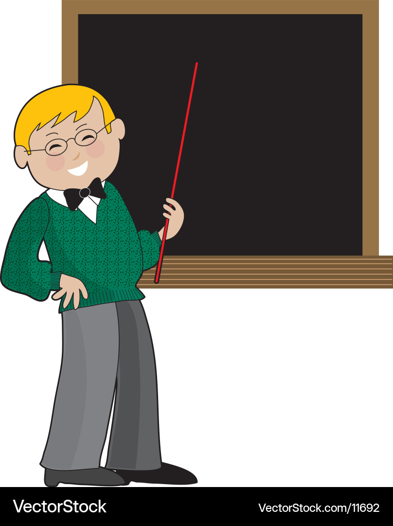 Smart Teacher with Pointer vector image
