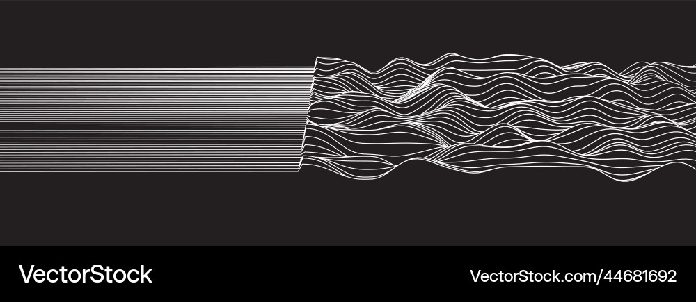 Wavy lined signal moving and increasing from left vector image