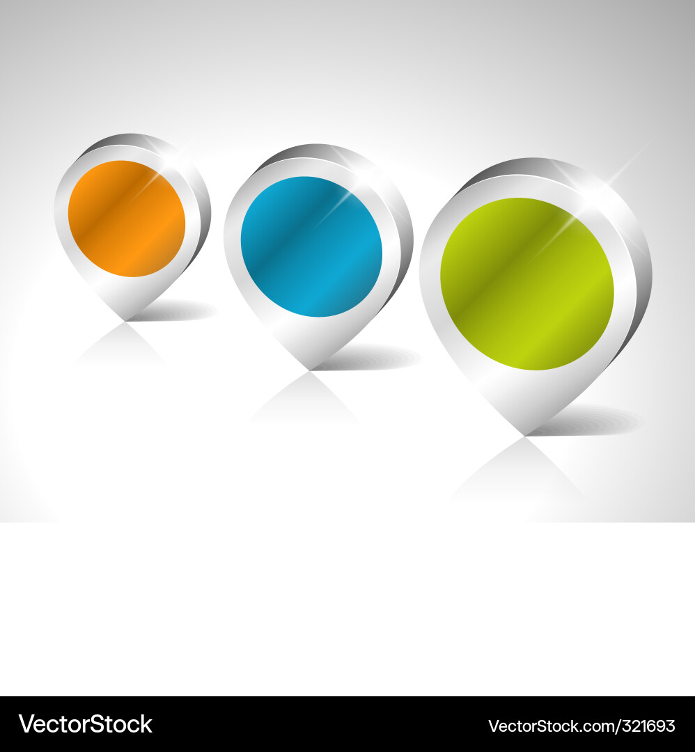 3D Pointer Icons Vector Image