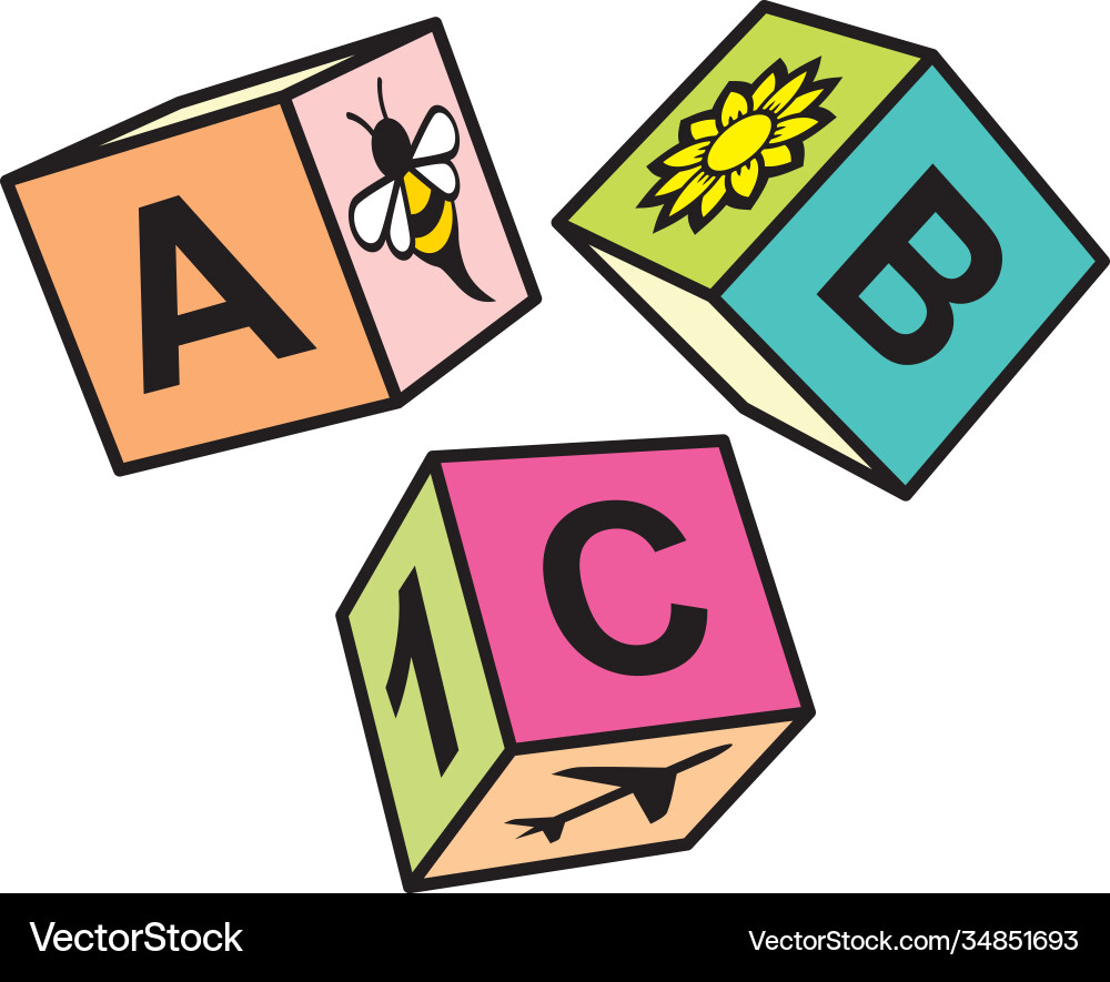 Abc blocks Abc blocks vector image