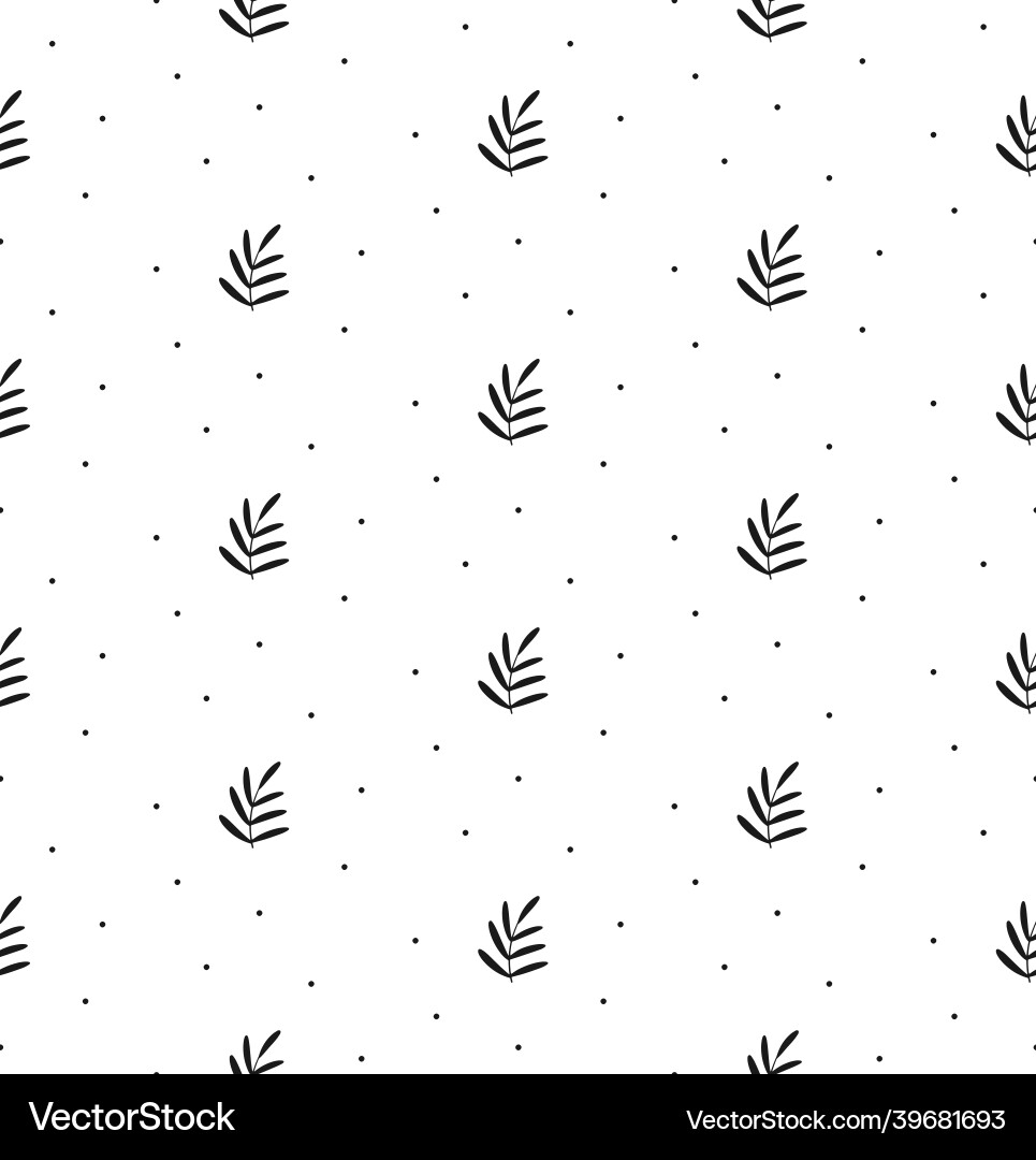 Abstract background seamless pattern leaf and dot vector image