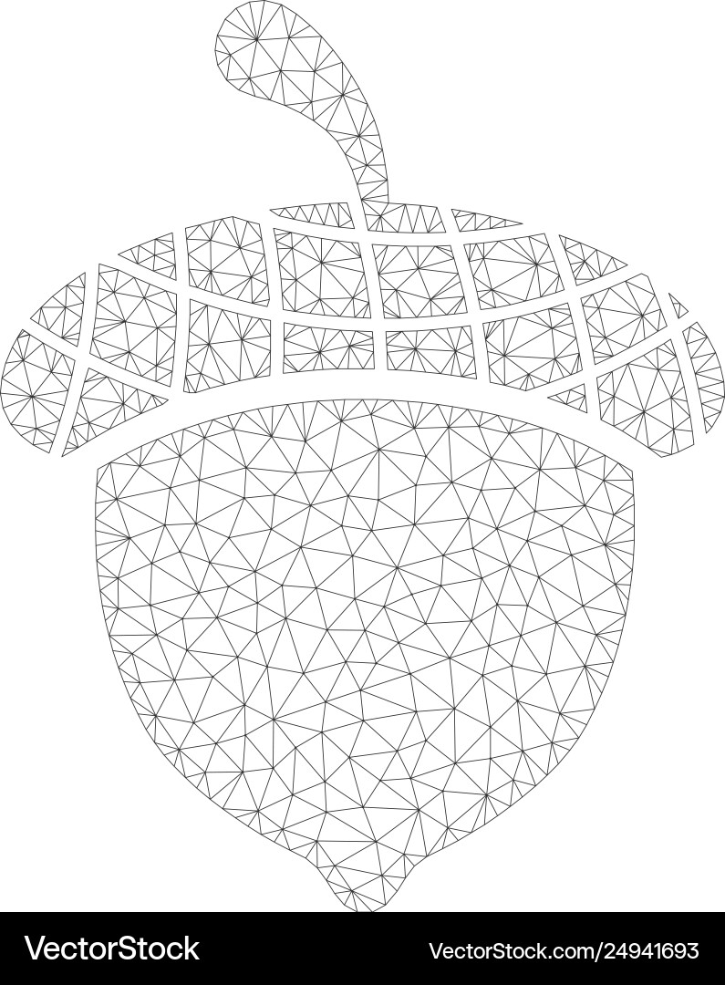 Acorn polygonal frame mesh Acorn polygonal frame mesh vector image