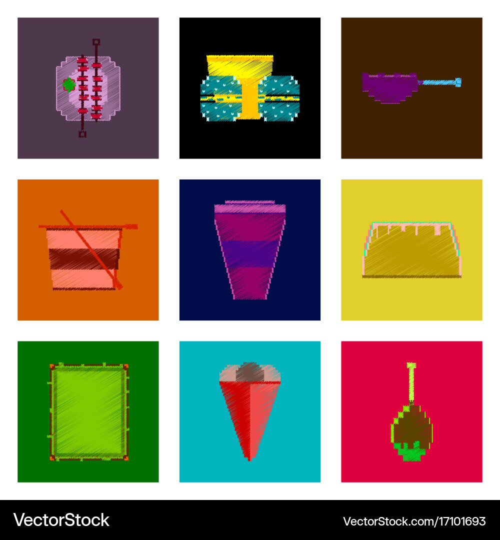 Assembly of flat shading style pixel icon fast Vector Image