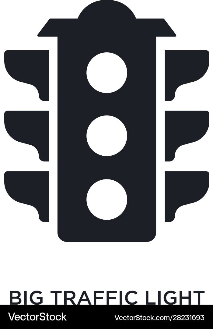 Big traffic light isolated icon simple element vector image