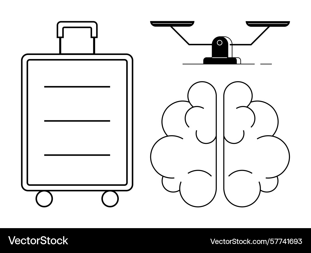Brain with drone propellers next to a rolling Brain with drone propellers next to a rolling Vector Image