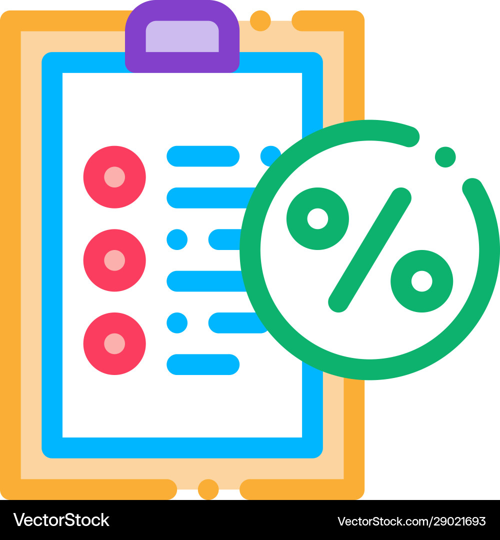 Checklist percent icon outline Checklist percent icon outline vector image