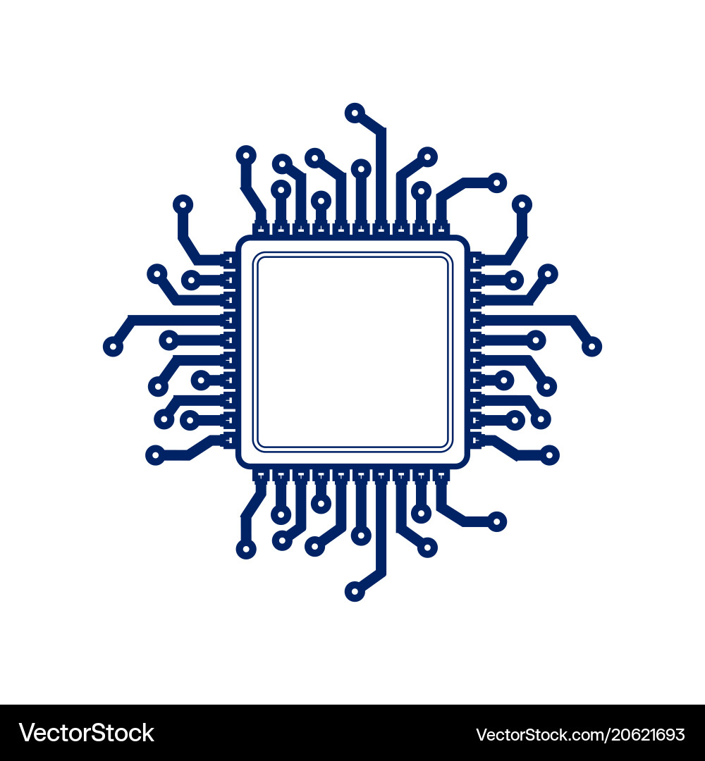 CPU Microprocessor Icon vector image
