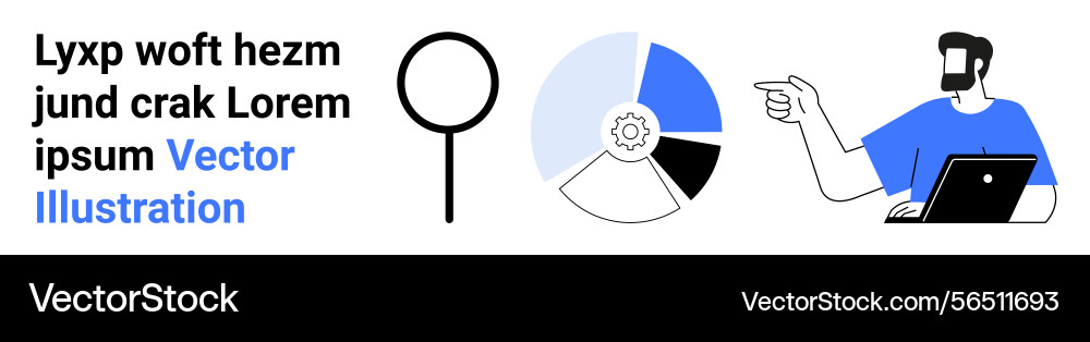 Data analysis with magnifying glass graph Data analysis with magnifying glass graph vector image