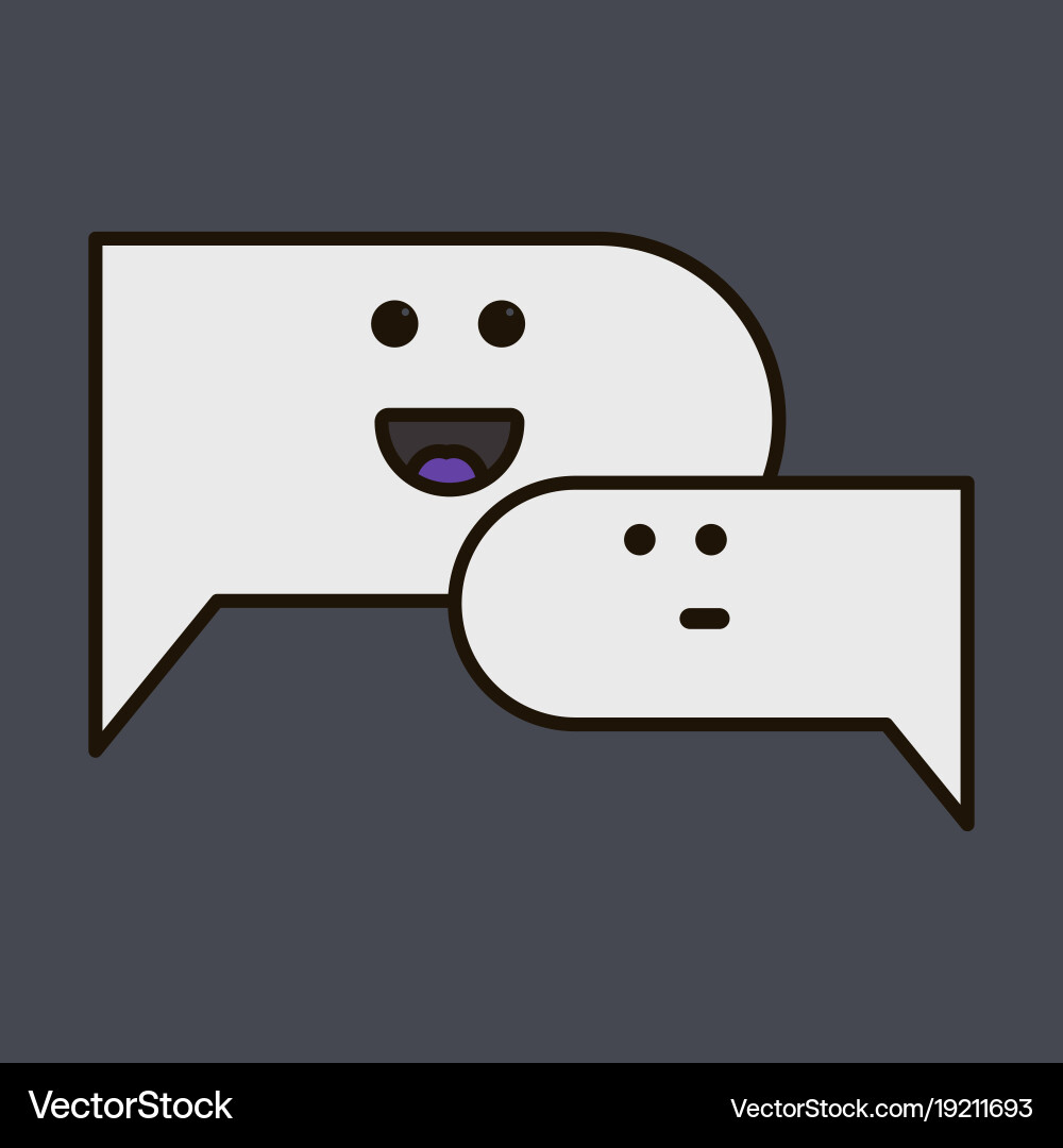 Flat chat icon with dialog clouds vector image