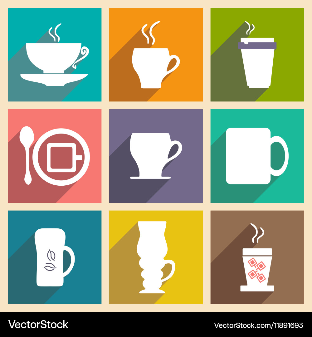 Flat with shadow concept and mobile application vector image