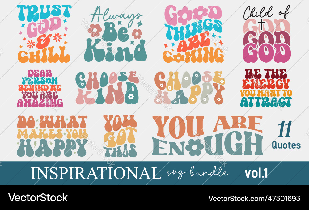 Inspirational motivational quotes collection set Vector Image