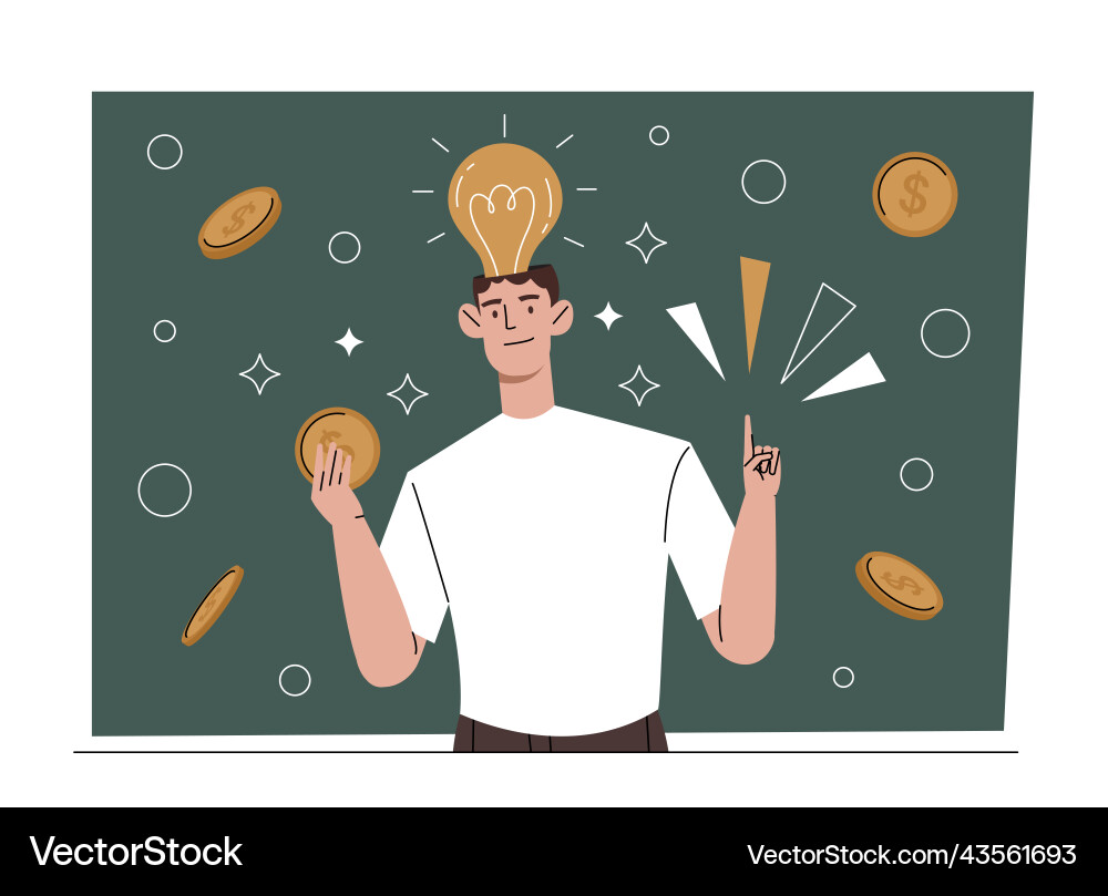 Man with lightbulb Man with lightbulb vector image