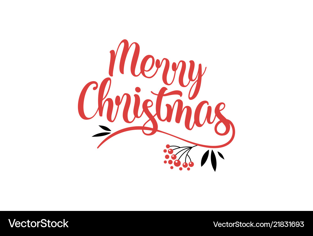 Merry Christmas Typography Background Vector Image