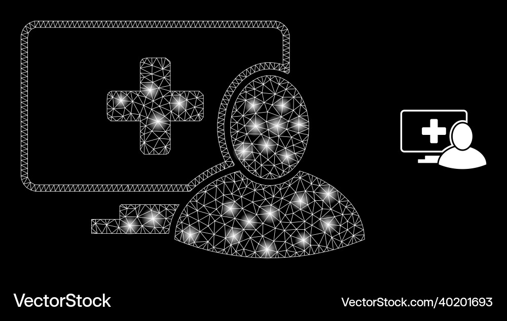 Mesh web computer patient with glitter wire Mesh web computer patient with glitter wire vector image